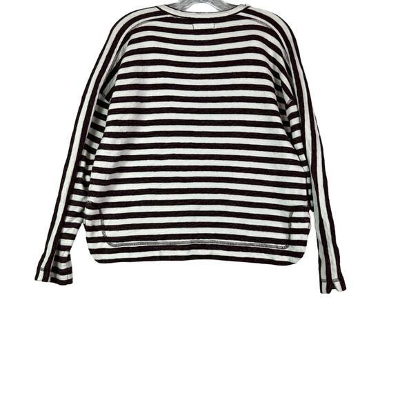 Madewell Sweater Top Womens Small Maroon Stripes Slub - Picture 4 of 15